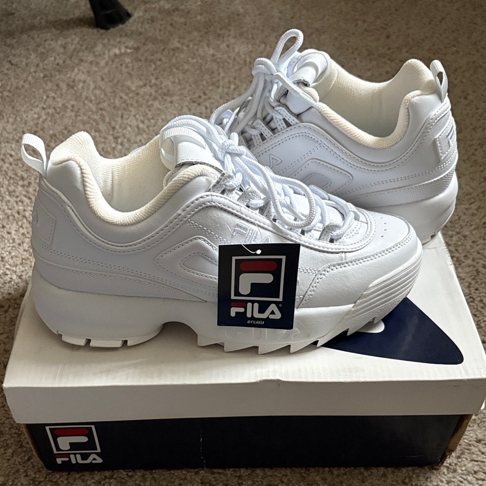 Fila All White Women’s Disruptor II